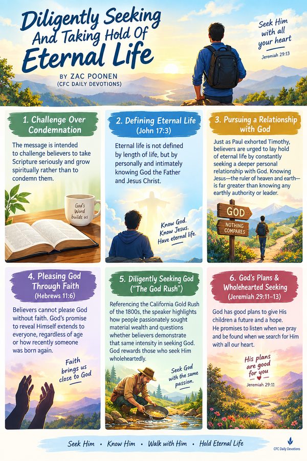 Diligently seeking and Taking hold of Eternal life (Adapted from CFC Daily devotion Sept 18)